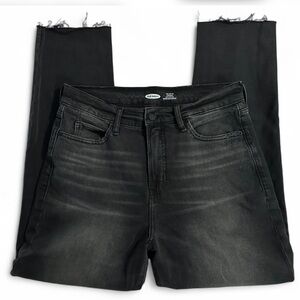 NWOT Old Navy Women's Washed Black Straight Leg Jeans